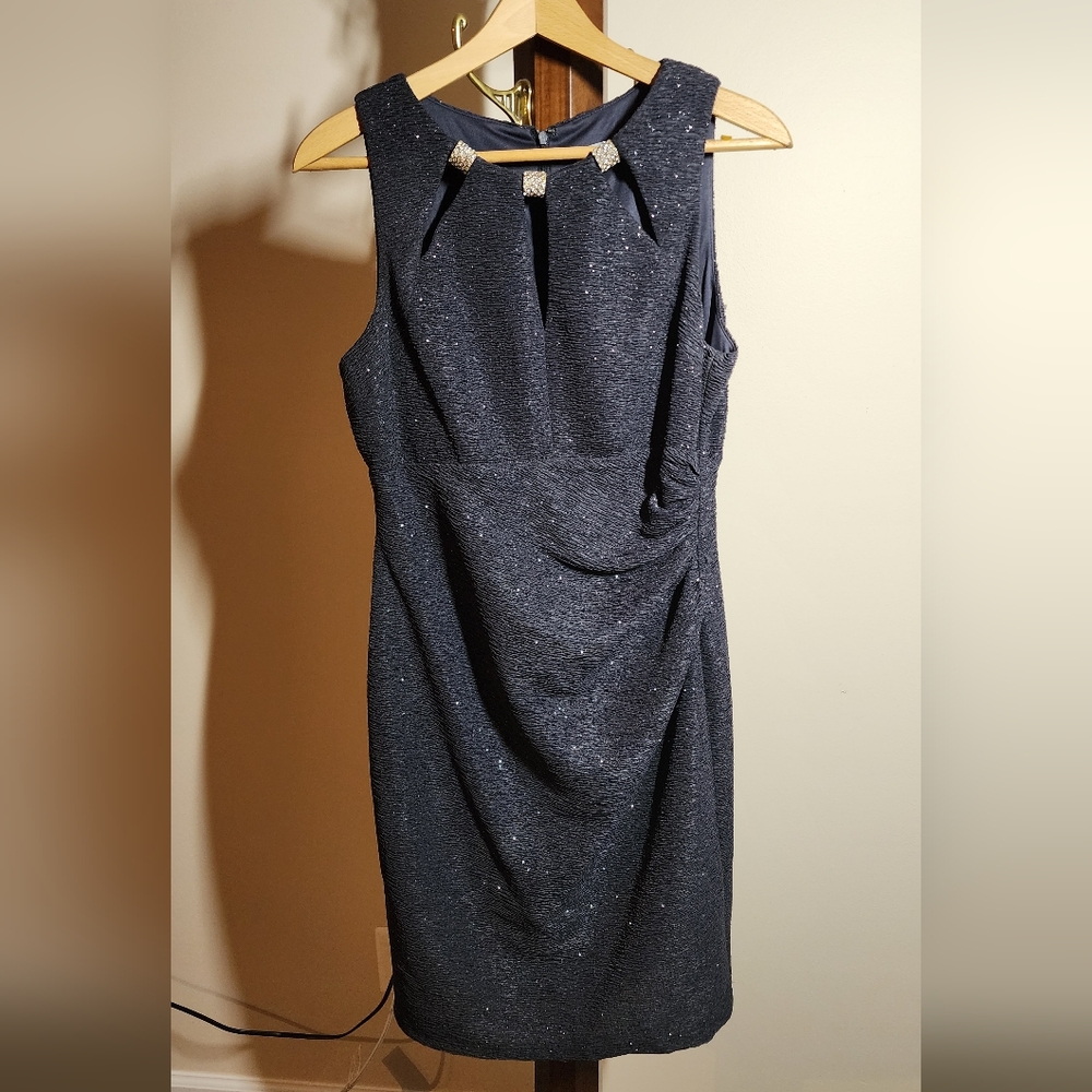 Eliza J Sparkly graphite dress